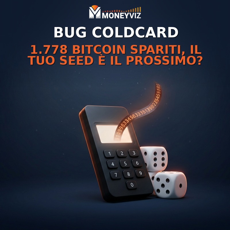 Bug Coldcard: 1.778 bitcoin spariti, il tuo seed è il prossimo?