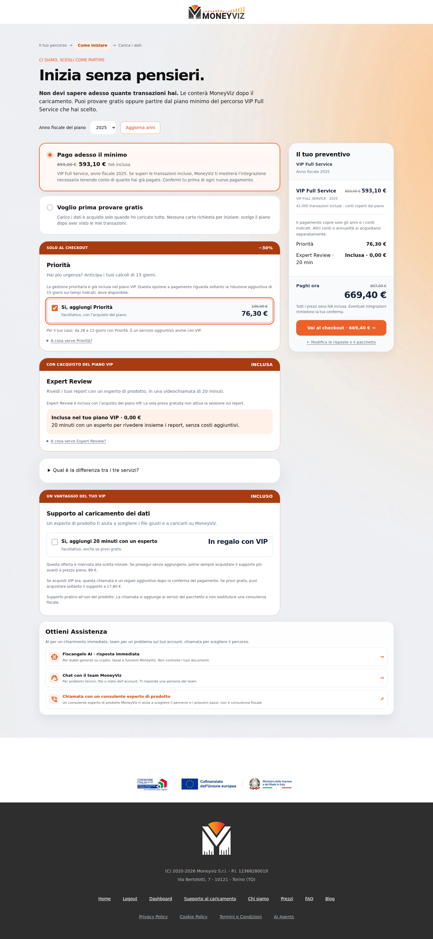 Carrello VIP con Expert Review inclusa e Priorità facoltativa